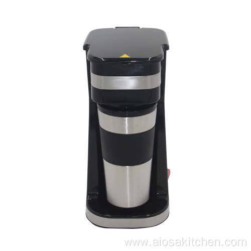 Personal coffee machine with to go single cup